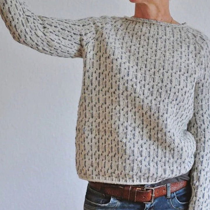 Women's Relaxed-Fit Boat Neck Long-Sleeve Knit Sweater