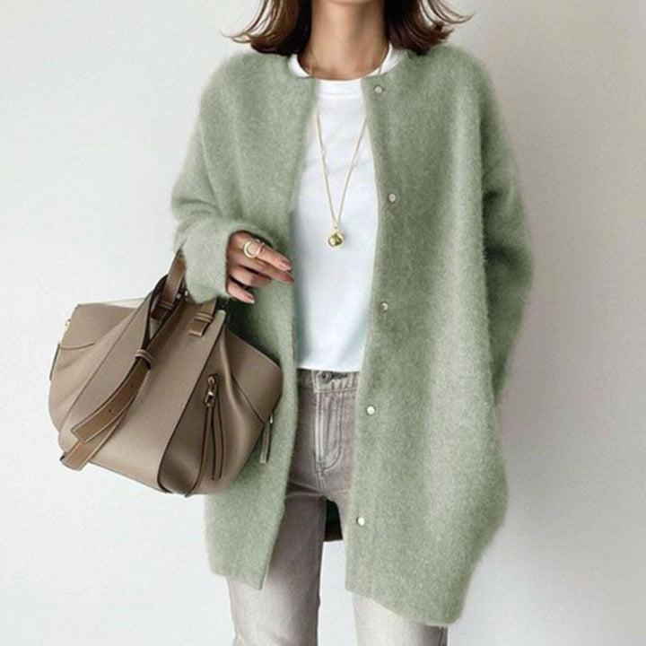 Women's Relaxed-Fit Button-Down Oversized Winter Cardigan - Green