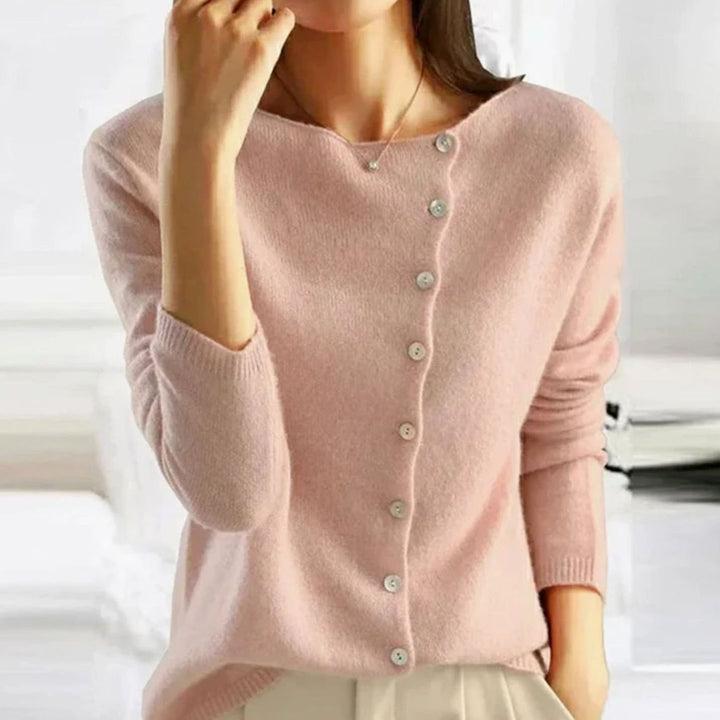 Women's Relaxed-Fit Button Front Cardigan Soft Knit Sweater - Pink