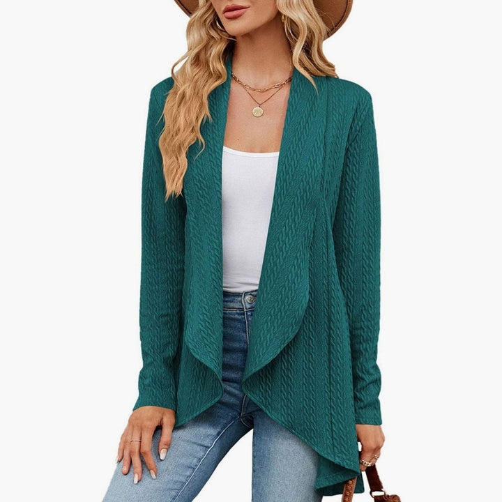 Women's Relaxed-Fit Cable-Knit Winter Cardigan - Winter Green