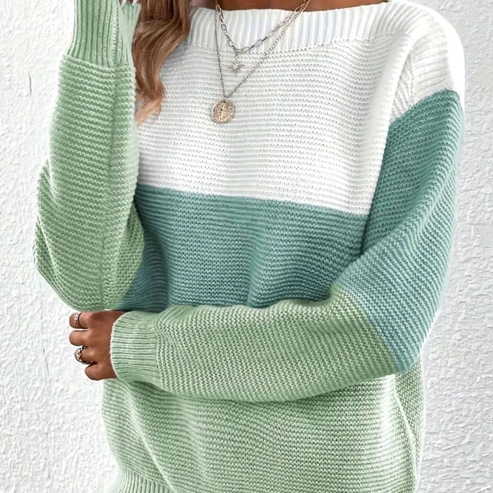 Women's Relaxed-Fit Color-Block Knit Pullover Sweater