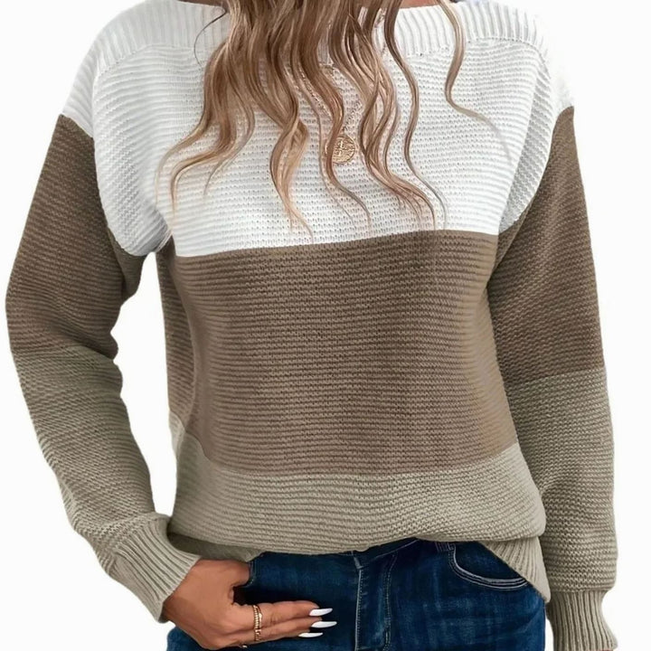 Women's Relaxed-Fit Color-Block Knit Pullover Sweater