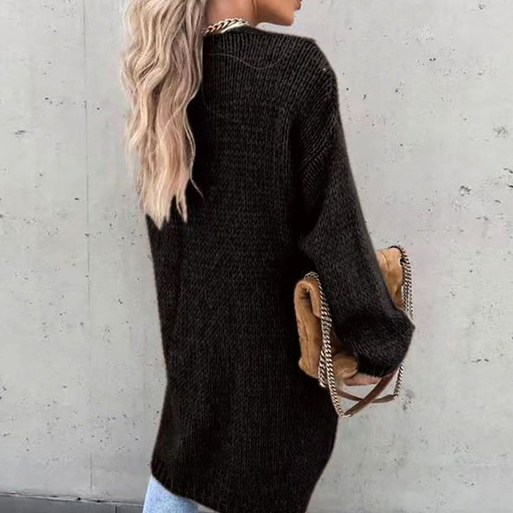 Women's Relaxed-Fit Long Open Front Cardigan Knit Sweater