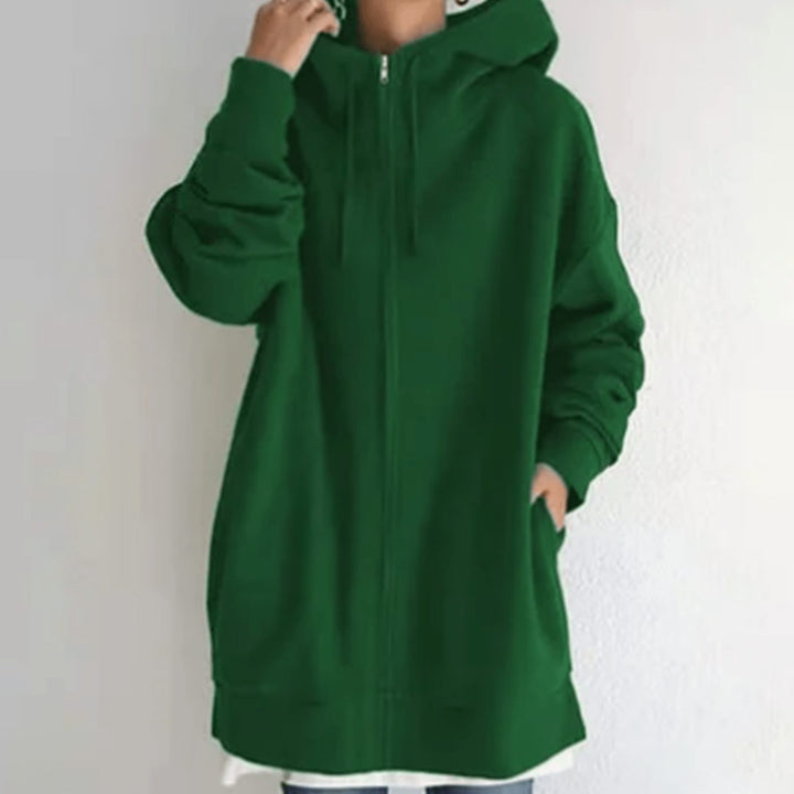 Women's Relaxed-Fit Midweight Full-Zip Hoodie Sweatshirt - Green