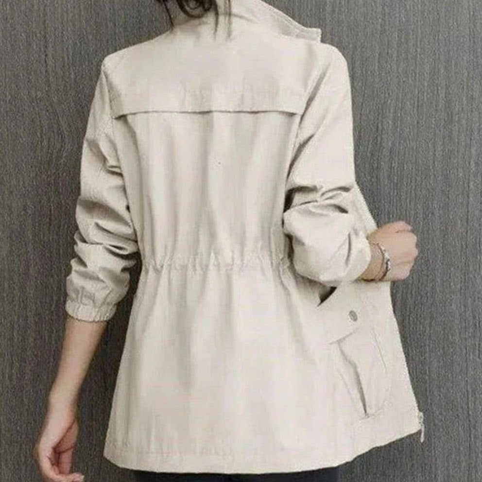 Women's Relaxed-Fit Waterproof Adjustable-Waist Trench Coat - Beige