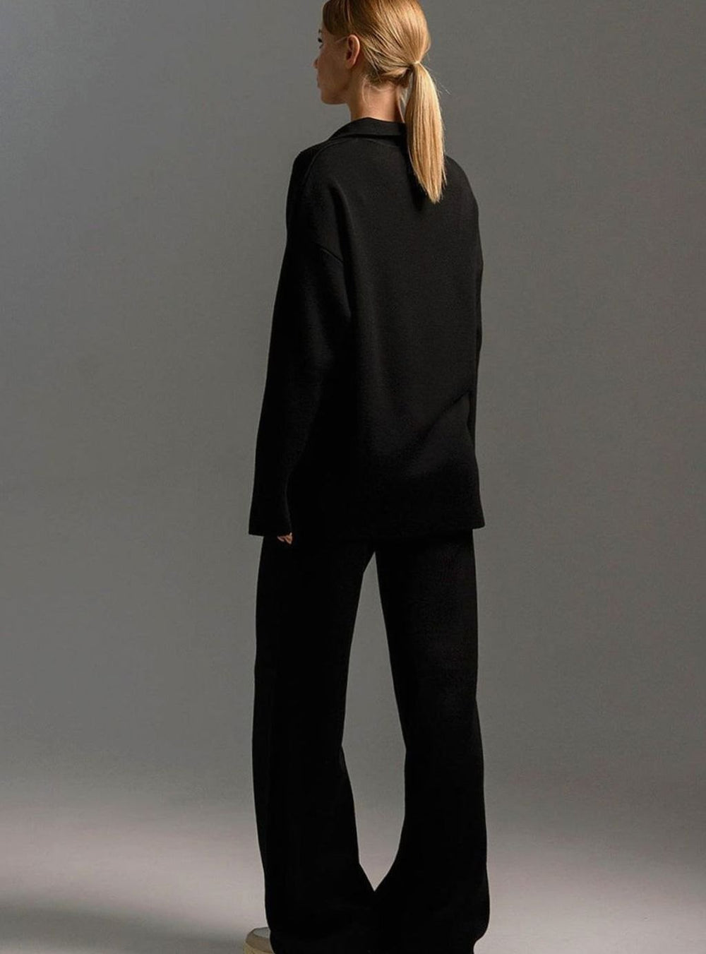 Women's Relaxed-Fit Wide-Leg Quarter-Zip Lounge Set