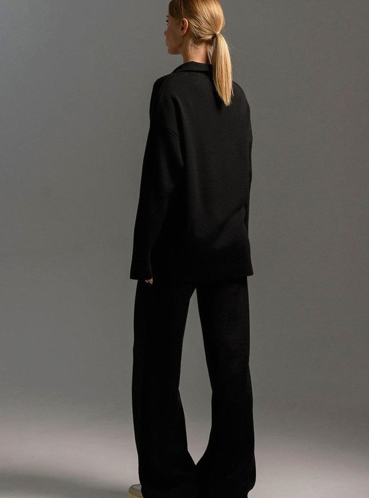 Women's Relaxed-Fit Wide-Leg Quarter-Zip Lounge Set