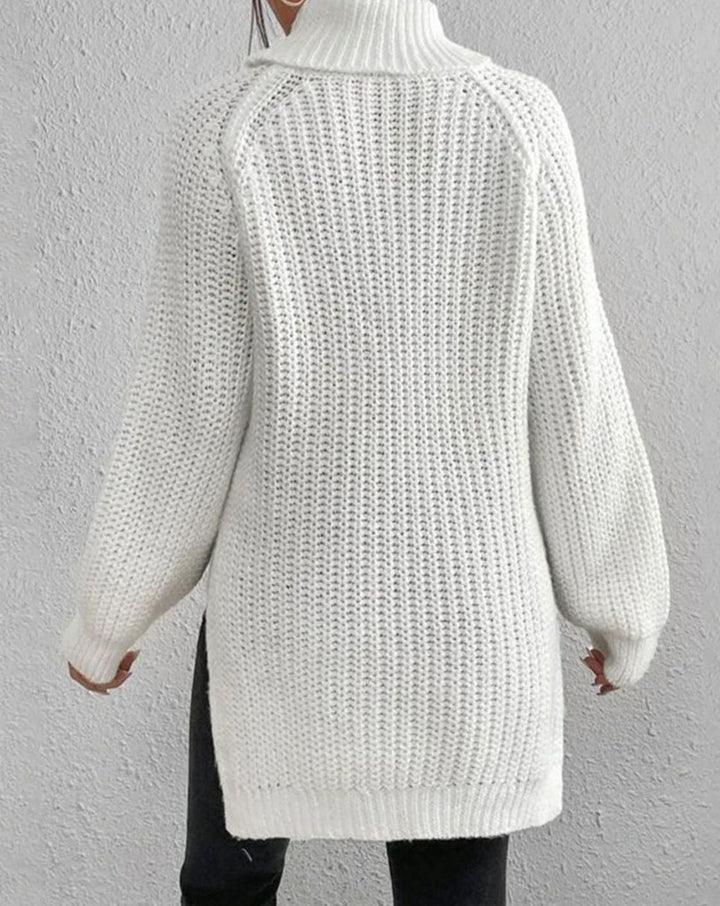 Women's Ribbed Turtleneck Sweater Long-Sleeve Cozy Knit Pullover