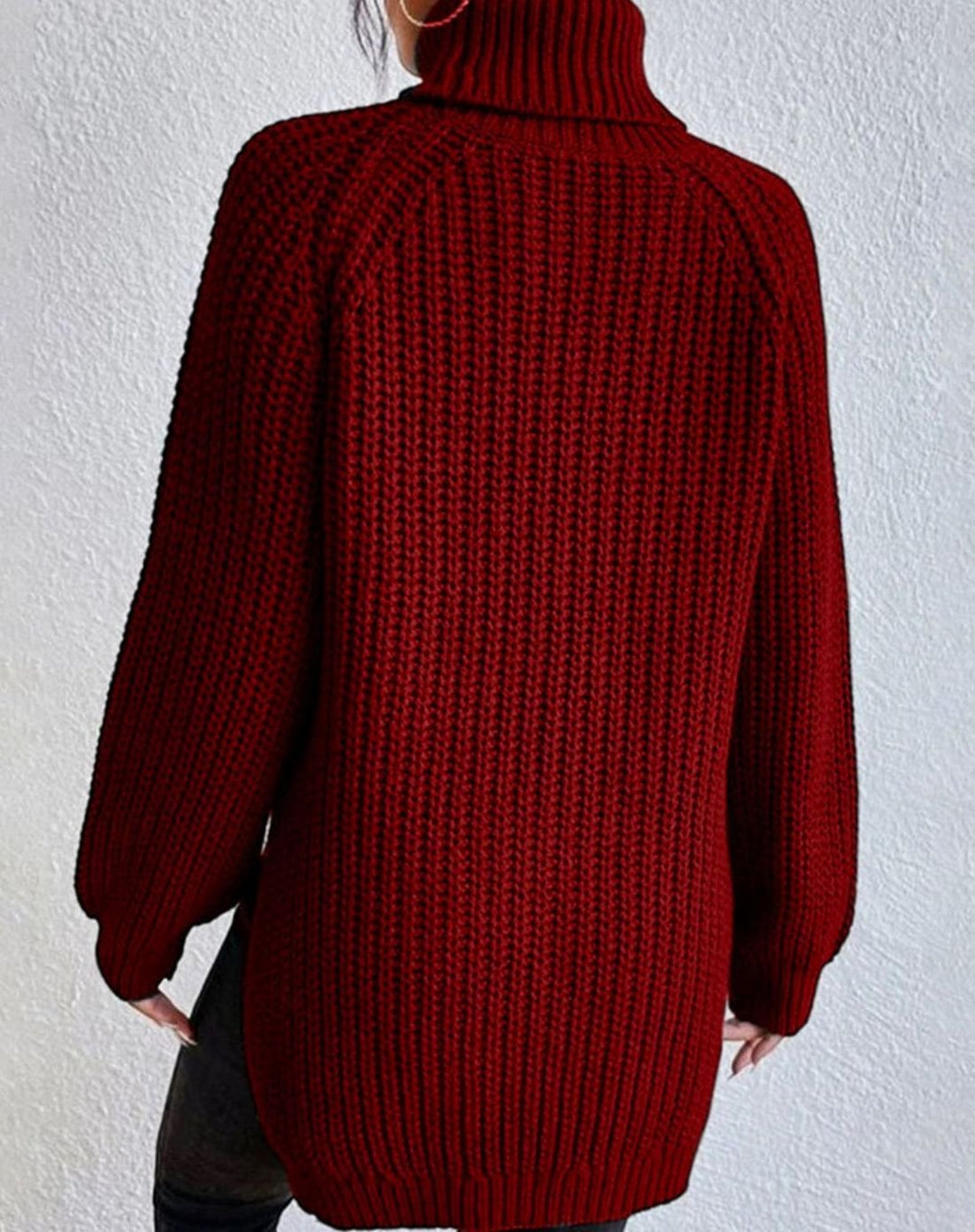 Women's Ribbed Turtleneck Sweater Long-Sleeve Cozy Knit Pullover