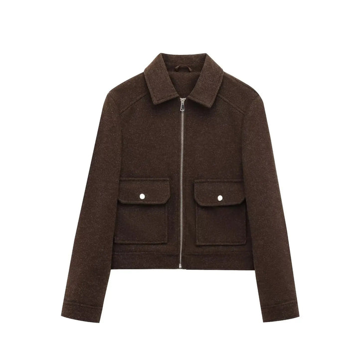 Claire | Women's Cropped Zip Up Bomber Jacket Luvy Boutique