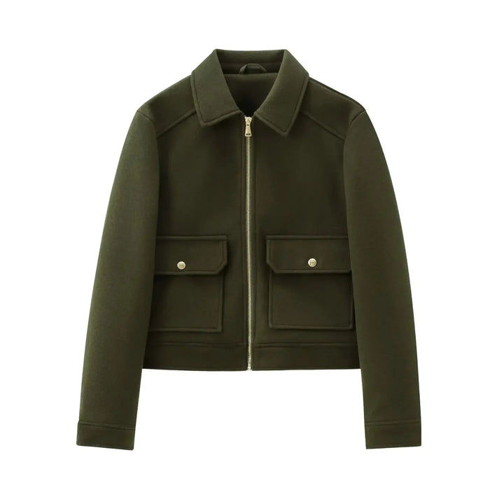 Claire | Women's Cropped Zip Up Bomber Jacket Luvy Boutique