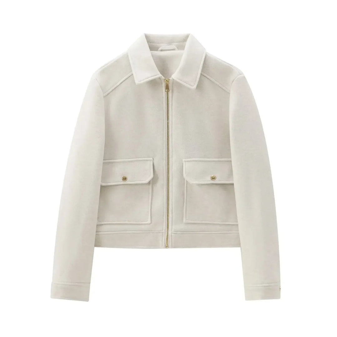 Claire | Women's Cropped Zip Up Bomber Jacket Luvy Boutique