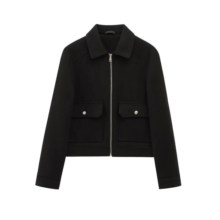 Claire | Women's Cropped Zip Up Bomber Jacket Luvy Boutique