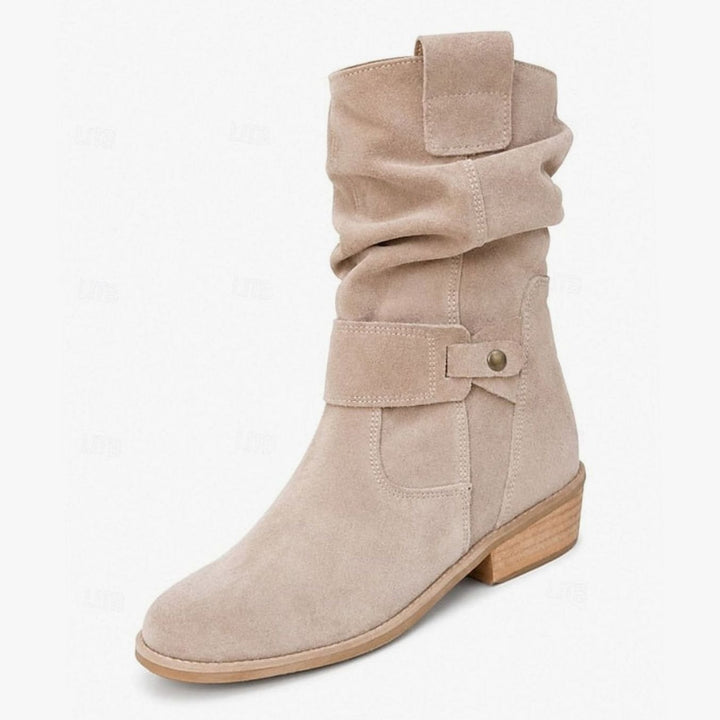 Women's Slouchy Buckle Block-Heel Ankle Boots