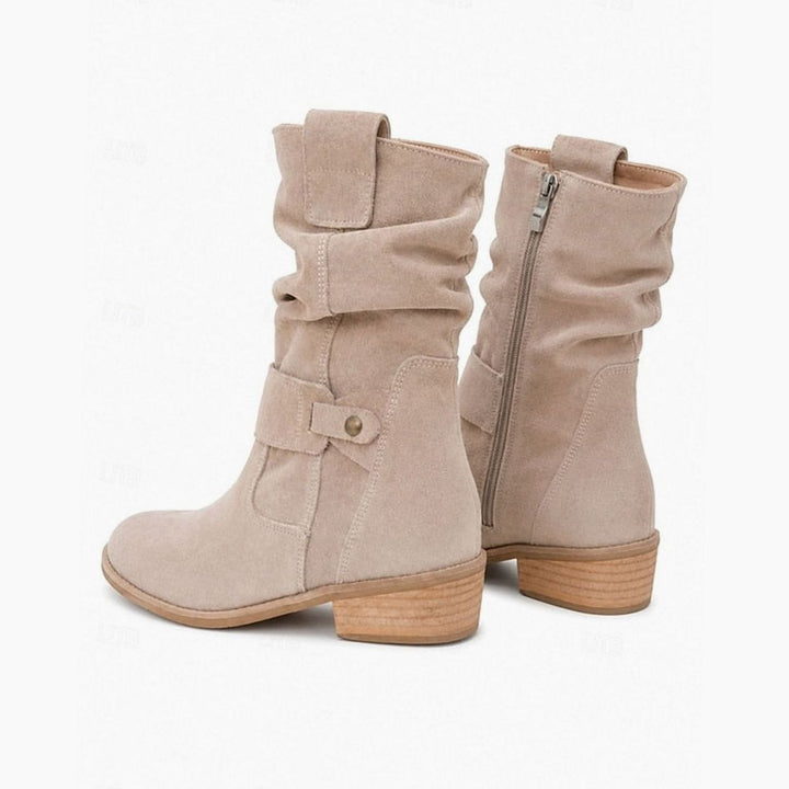 Women's Slouchy Buckle Block-Heel Ankle Boots