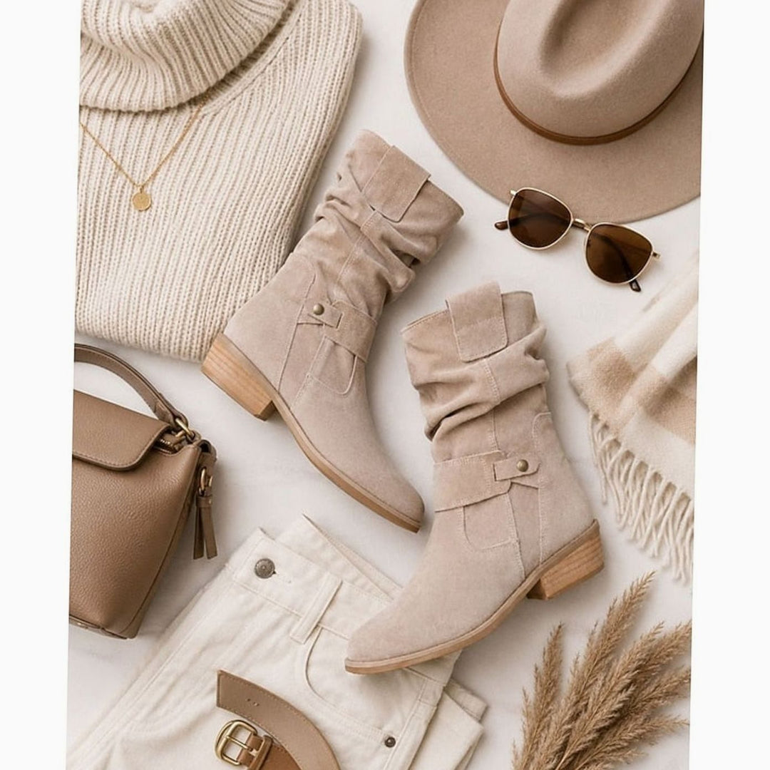 Women's Slouchy Buckle Block-Heel Ankle Boots