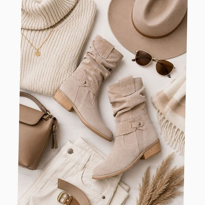 Women's Slouchy Buckle Block-Heel Ankle Boots