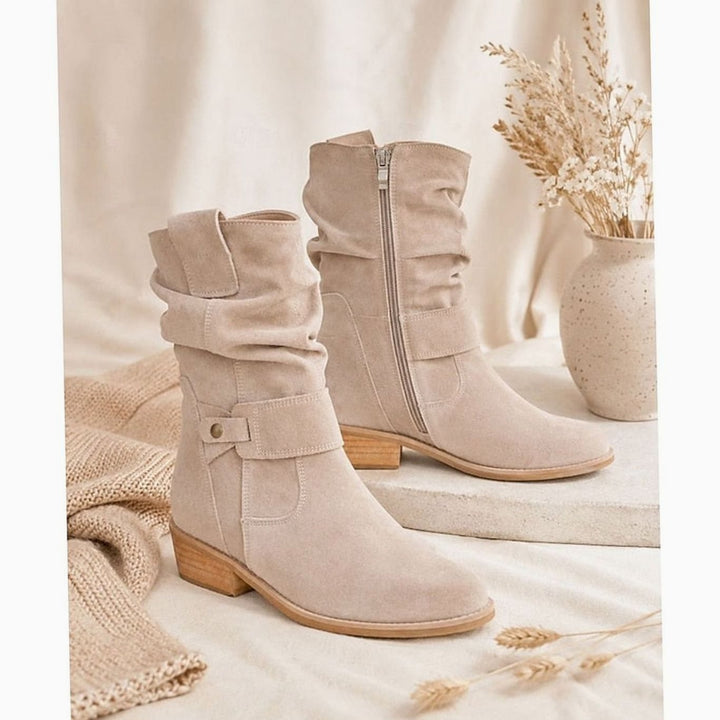 Women's Slouchy Buckle Block-Heel Ankle Boots