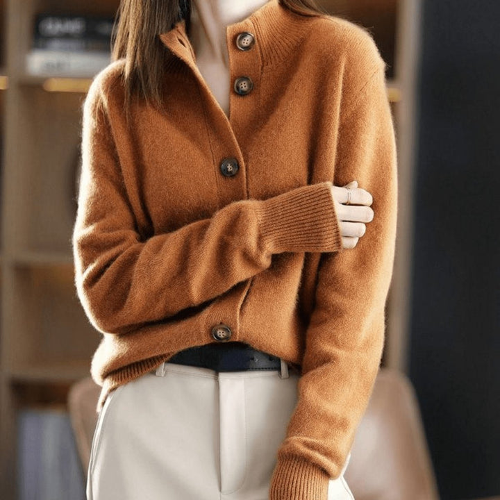 Women's Soft Cashmere Blend Button-Front Knit Cardigan - Orange