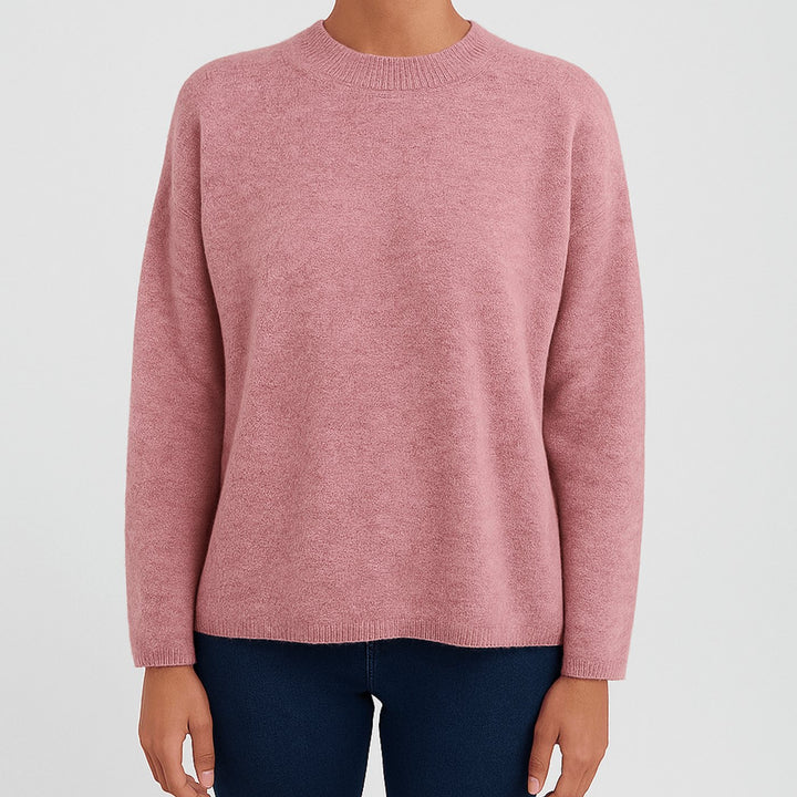 Women's Soft Relaxed-Fit Crewneck Pullover Sweater - Pink