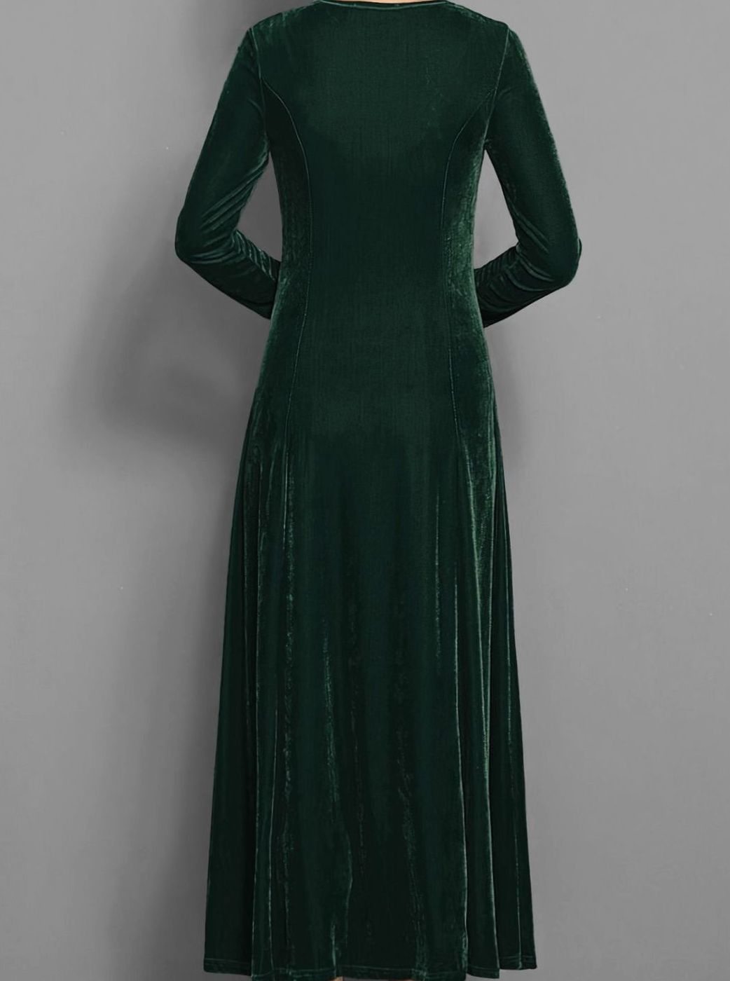 Women's Velvet Long-Sleeve A-Line Maxi Party Dress