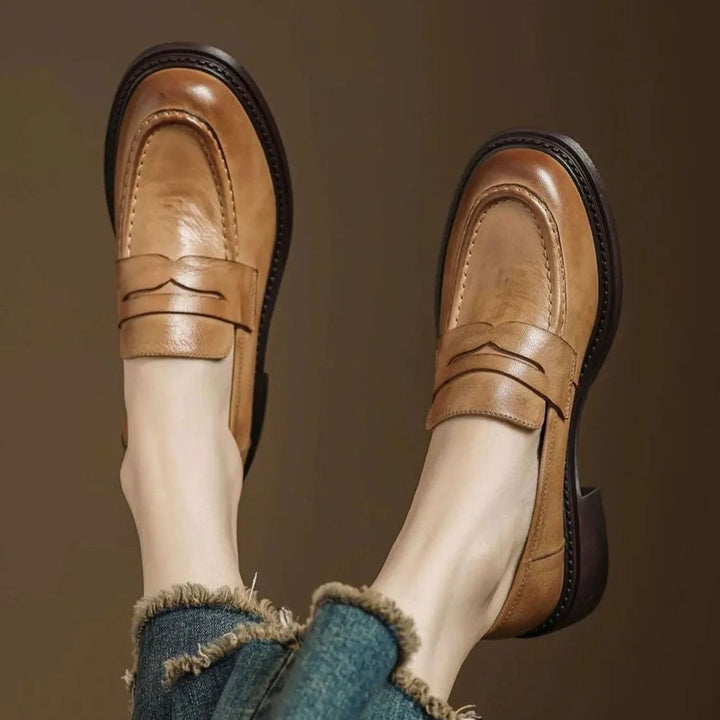 Women's Vintage Leather Penny Slip-On Loafers