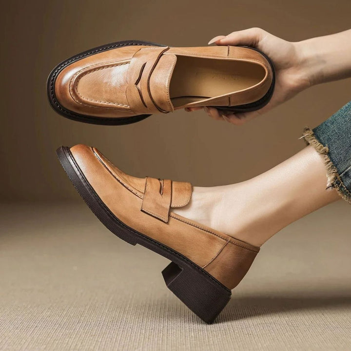 Women's Vintage Leather Penny Slip-On Loafers