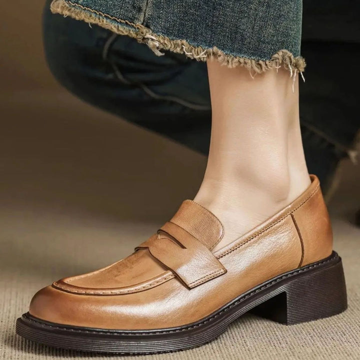Women's Vintage Leather Penny Slip-On Loafers