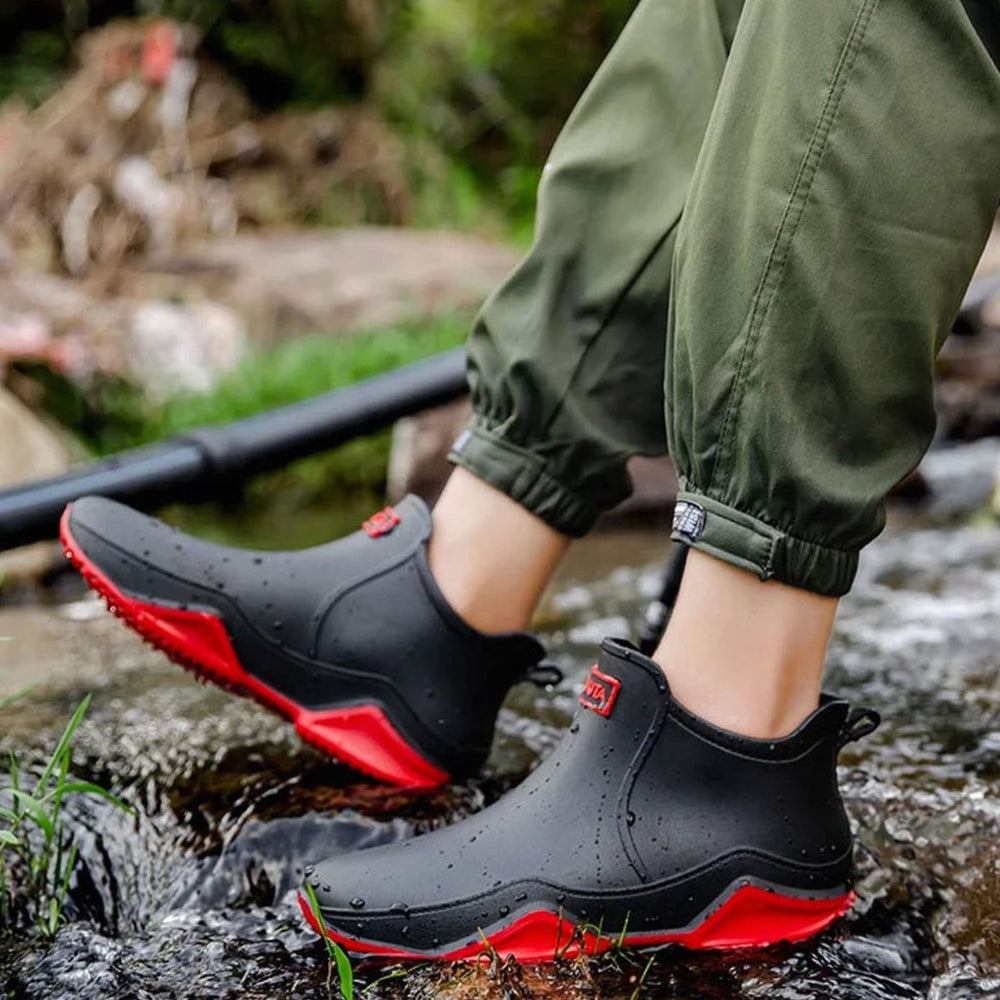 Women's Waterproof Chelsea Slip-On Rain Boots Rubber Outdoor