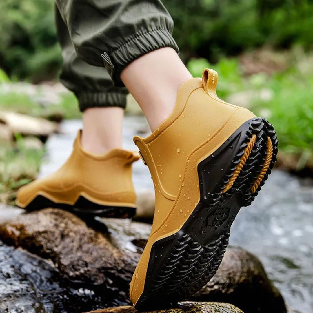 Women's Waterproof Chelsea Slip-On Rain Boots Rubber Outdoor