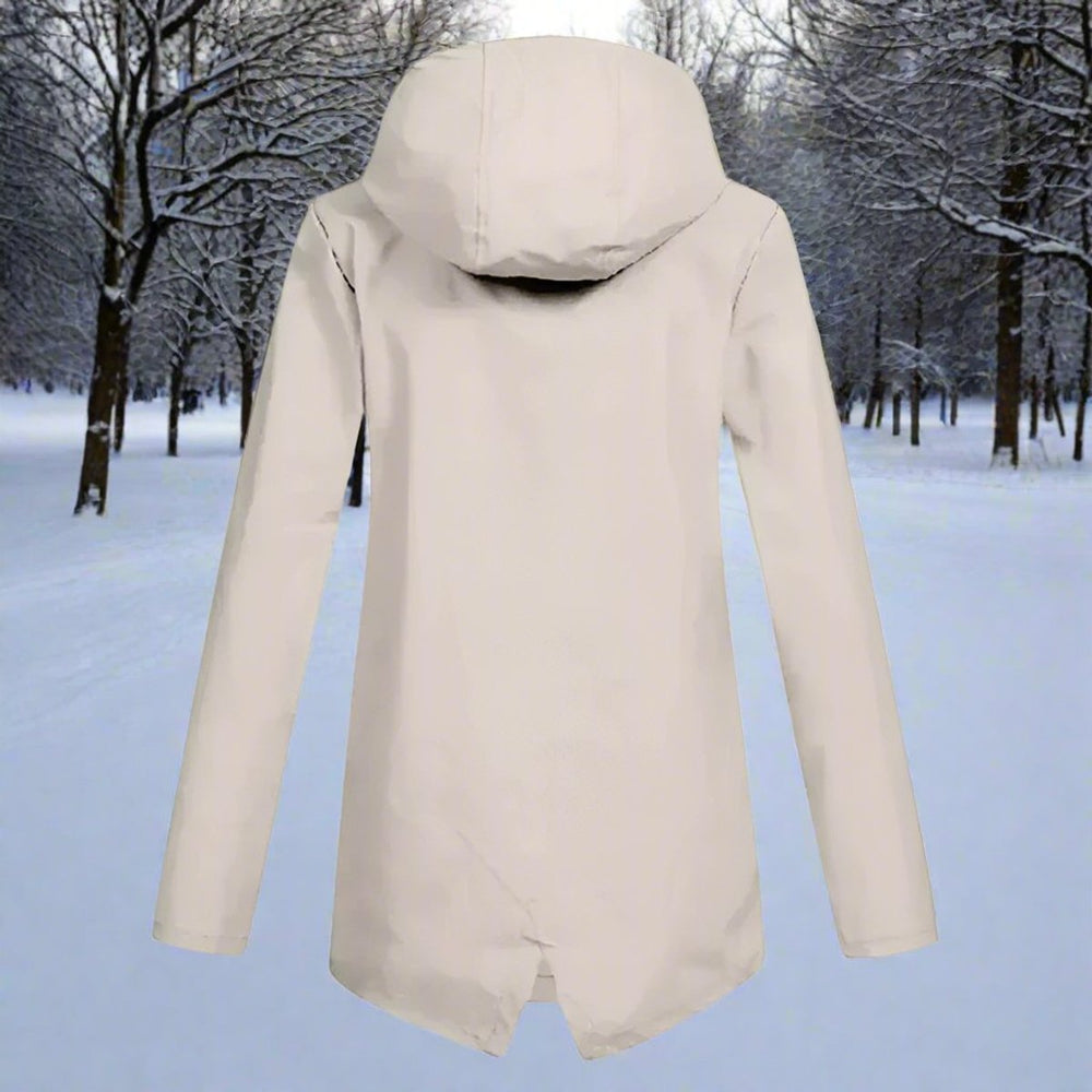 Women's Waterproof Hooded Zip-Up Rain Jacket Adjustable Cuffs