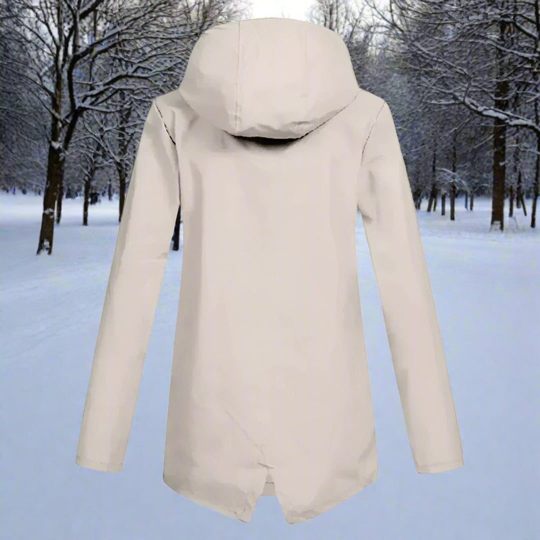 Women's Waterproof Hooded Zip-Up Rain Jacket Adjustable Cuffs