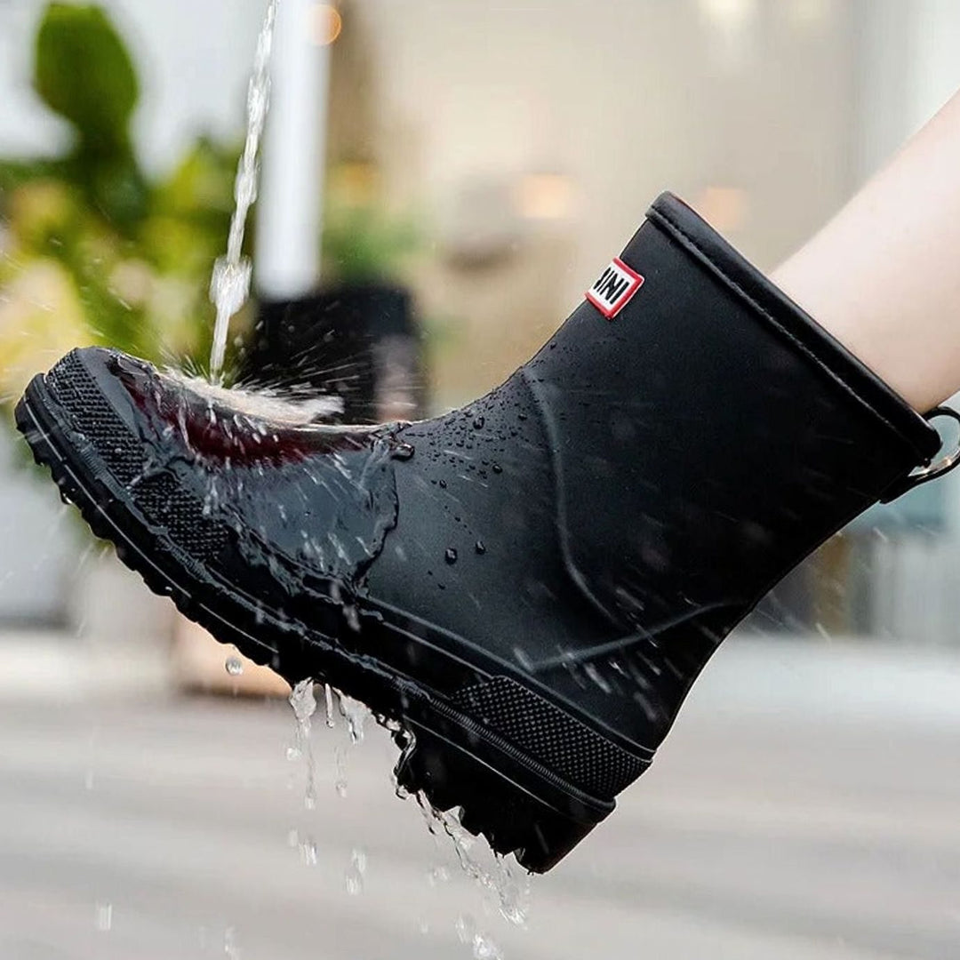 Women's Waterproof Mid-Calf Rubber Rain Boots