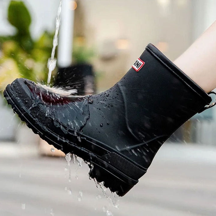 Women's Waterproof Mid-Calf Rubber Rain Boots