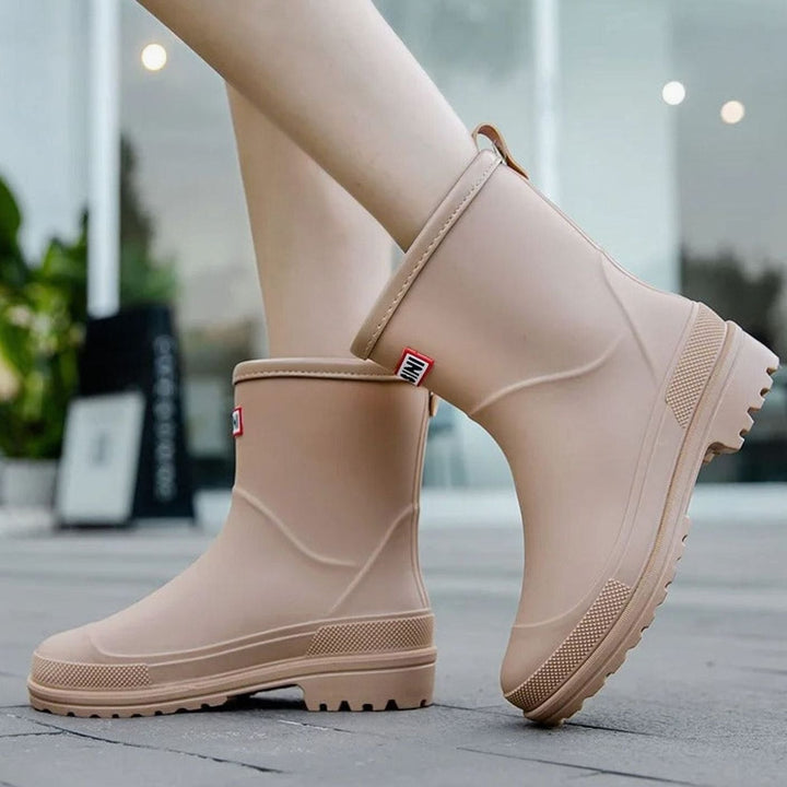 Women's Waterproof Mid-Calf Rubber Rain Boots