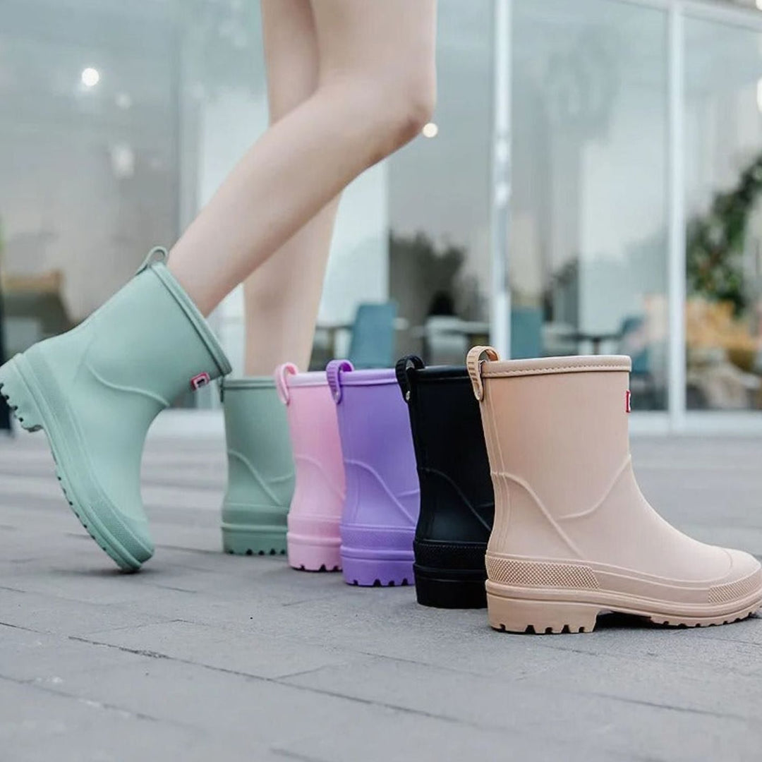 Women's Waterproof Mid-Calf Rubber Rain Boots