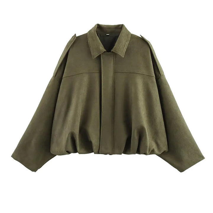 Ariana | Women's Oversized Cropped Bomber Jacket Luvy Boutique