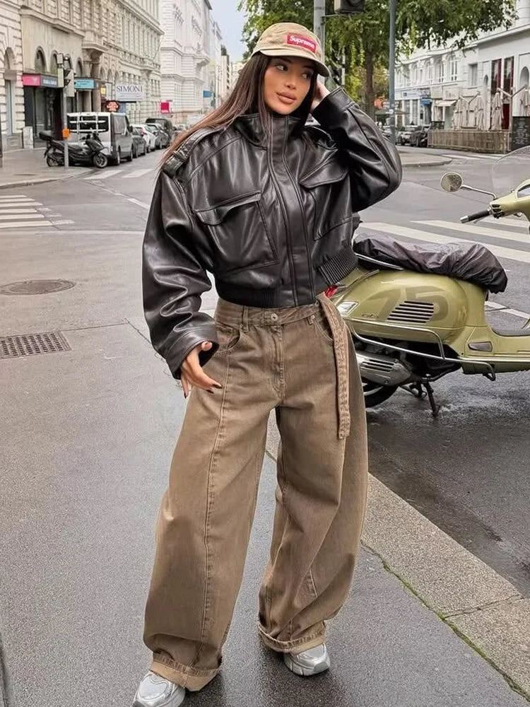 Lauren | Women's Zip Up Biker Style Jacket Luvy Boutique