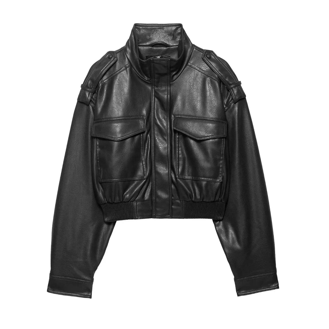 Lauren | Women's Zip Up Biker Style Jacket Luvy Boutique