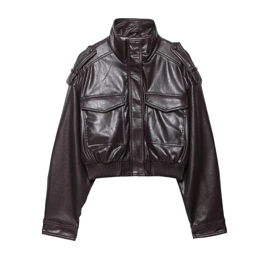 Lauren | Women's Zip Up Biker Style Jacket Luvy Boutique