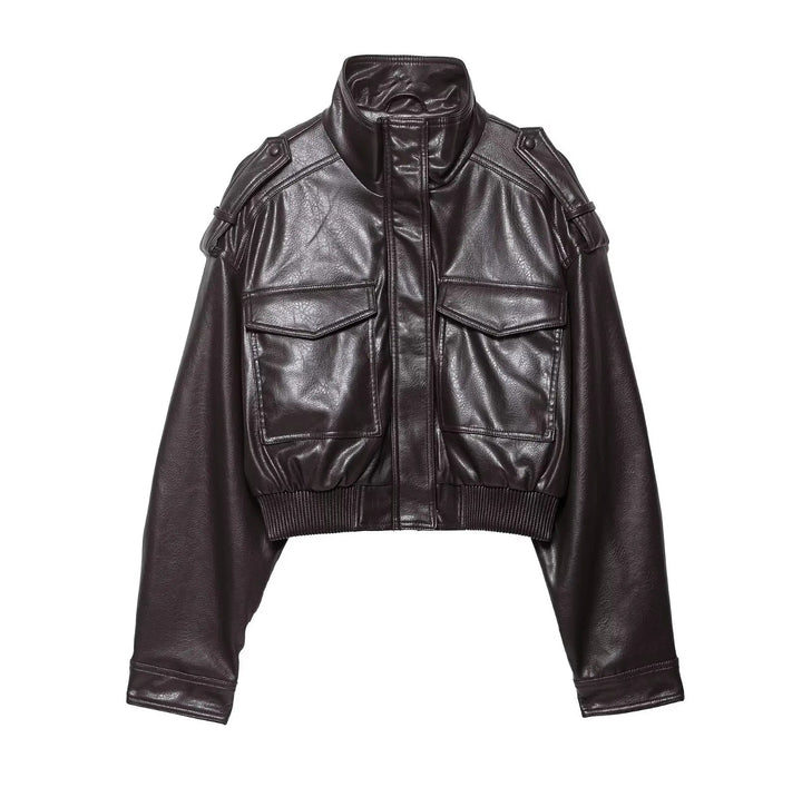 Lauren | Women's Zip Up Biker Style Jacket Luvy Boutique