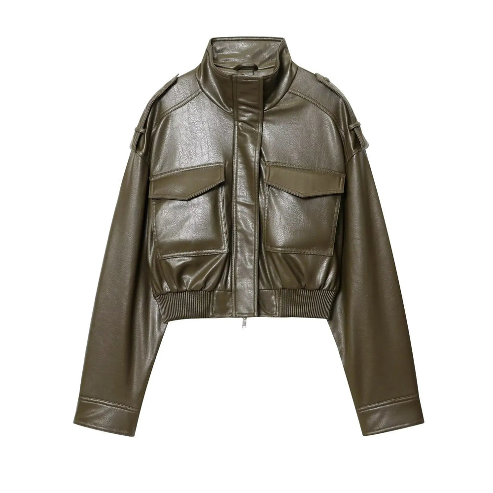 Lauren | Women's Zip Up Biker Style Jacket Luvy Boutique