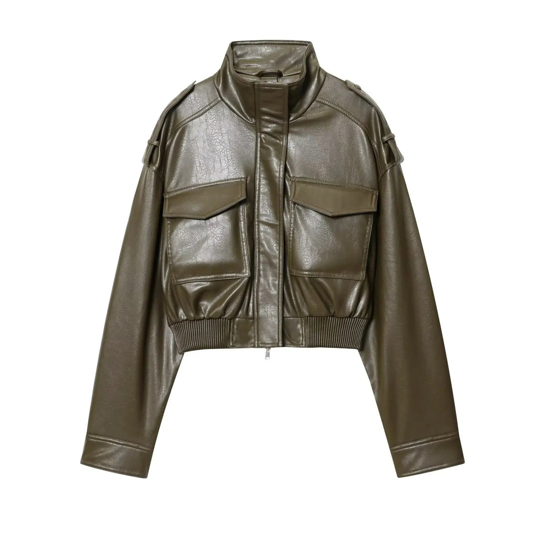 Lauren | Women's Zip Up Biker Style Jacket Luvy Boutique
